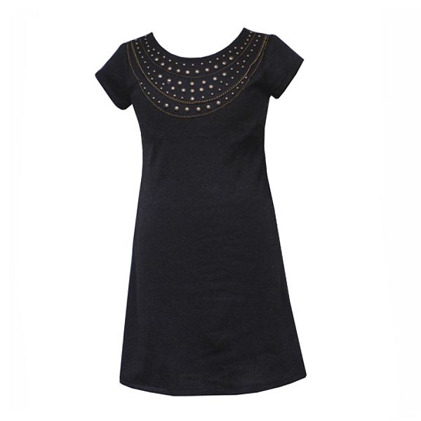 Rare Too Girl's Plus Short Sleeve Scoop Neck Dress With Stud Detail