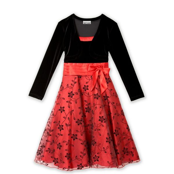 Amys Closet Girls 7 16 Long Sleeve Floral Skirt Dress With Bow