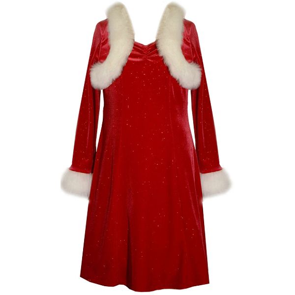 Ashley Ann Girls 4 6x Santa Dress With Long Sleeve Shrug