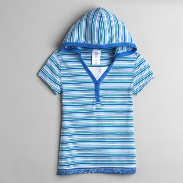 Canyon River Blues Girl's Plus Short Sleeve Striped Empire Waist