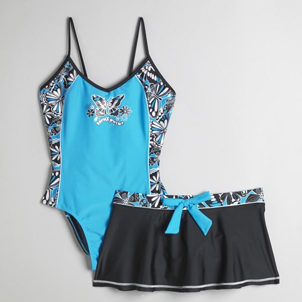 Zero Xposur Girl's Plus Flutterbye Swim Set