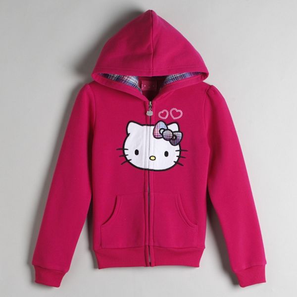 Hello Kitty Girl's 7-16 Long Sleeve Hello Kitty Full Zip Hoody