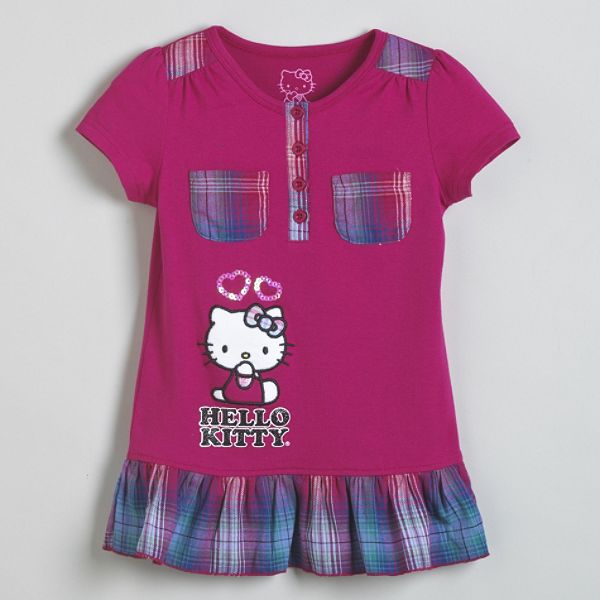 Hello Kitty Girl's 4-6x Short Sleeve Tunic Top