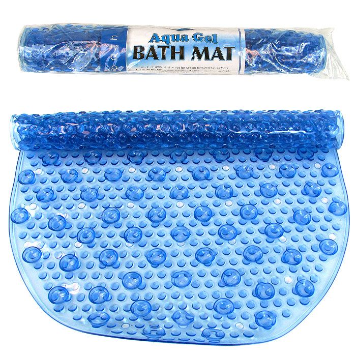 Trademark Blue Aqua Gel Bubbled Bath Mat As Seen on TV 16 x 27 Inches