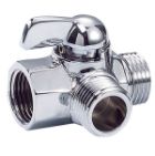 Shower Lever shape diverter with stops - Chrome