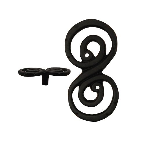 Atlas Homewares 2 3/4 inch Small S Scroll Knob - Black
