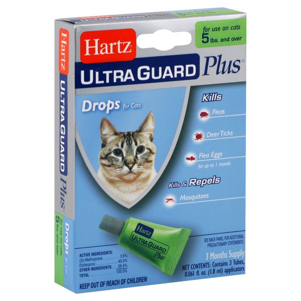 Hartz Ultra Guard Plus Flea & Tick Drops, for Cats, 3 - 0.061 (1.8 ml) tubes at Kmart.com