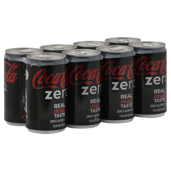 Coke Zero Coca-Cola Zero Cola, Zero Calorie, 8 - 7.5 fl oz (222 ml) cans