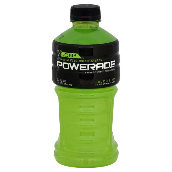 Powerade Ion4 Sports Drink, B Vitamin Enhanced, Sour Melon, 32 fl oz (1 qt) 946 ml