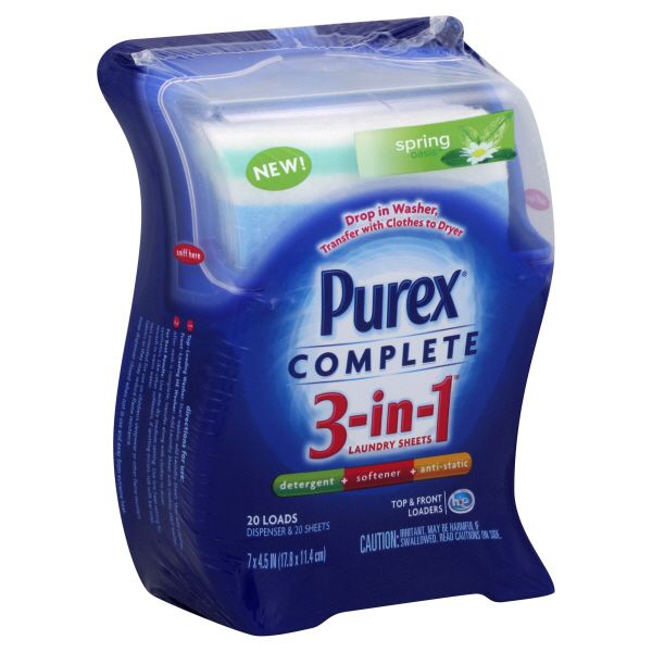 Purex Purex Complete 3-In-1 Laundry Sheets, Spring Oasis, 20 sheets