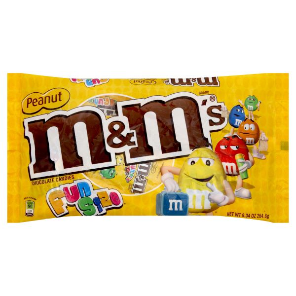 Mars M&M's Chocolate Candies, Milk Chocolate, Peanut, Fun Size, 9.34 oz (264.8 g)