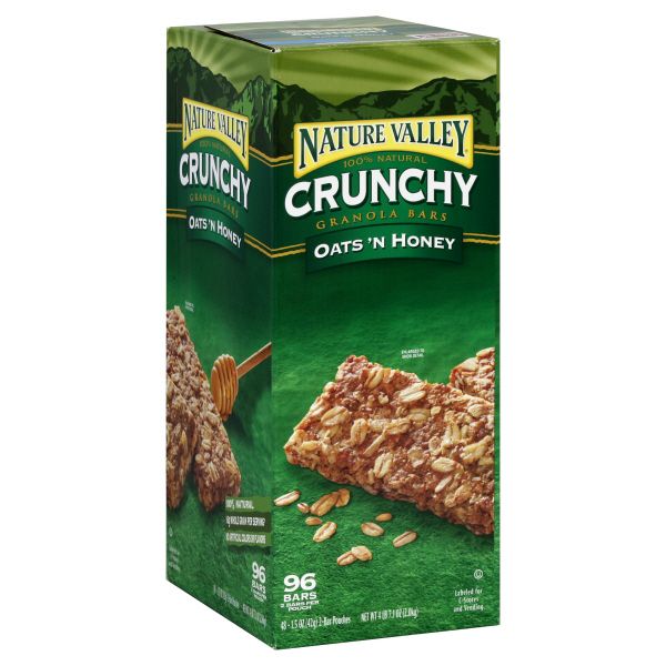 Nature Valley Granola Bars, Crunchy, Oats 'N Honey, 48-1.5 oz (42 g) bar pouches [4 lb 7.1 oz (2 kg)]