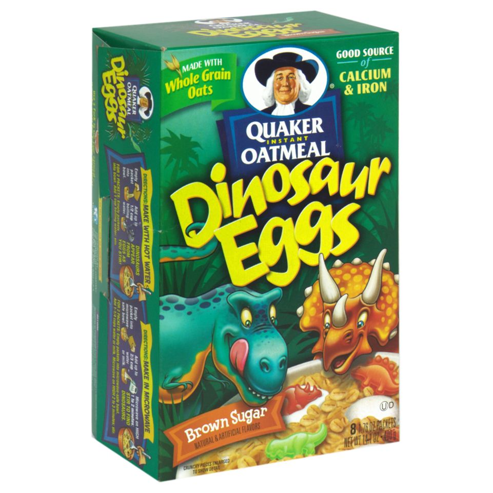 Quaker Instant Oatmeal, Brown Sugar, Dinosaur Eggs, 8 - 1.76 oz packets