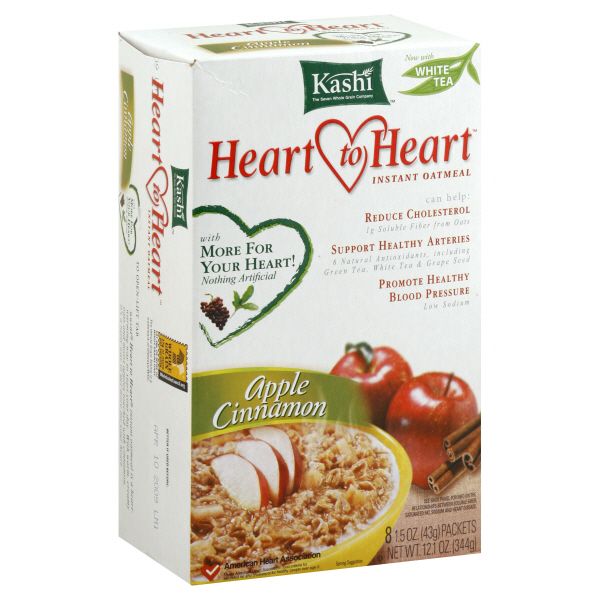 Kashi Heart to Heart Instant Oatmeal, Apple Cinnamon, 8 - 1.5 oz (43 g) packs [12.1 oz (344 g)] Pack of 6