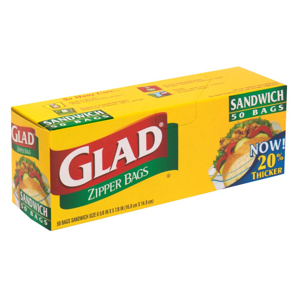 Glad Zipper Bags, Sandwich, 50 bags at Kmart.com