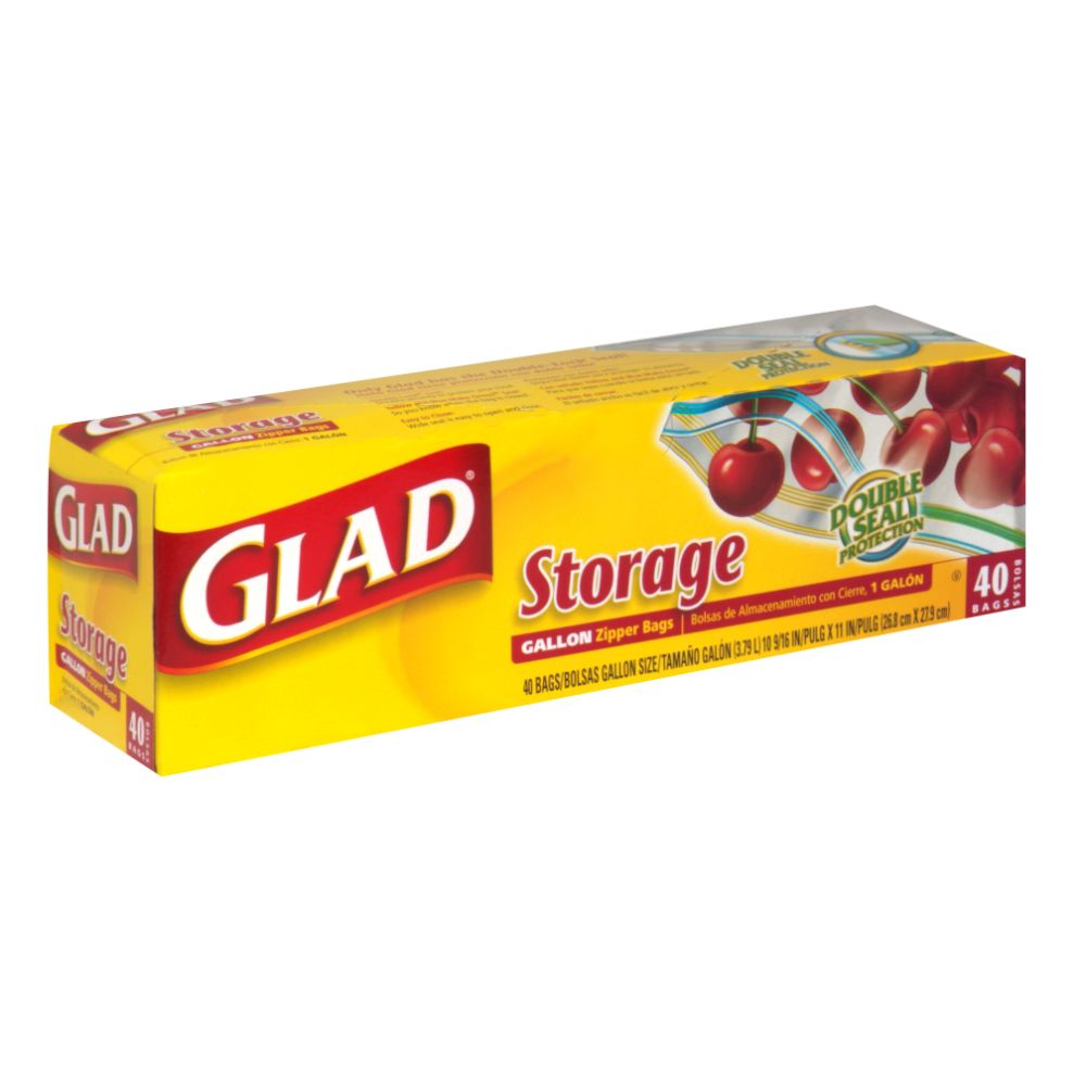 Glad Zipper Storage Bags, Gallon Size, 40 bags at Kmart.com