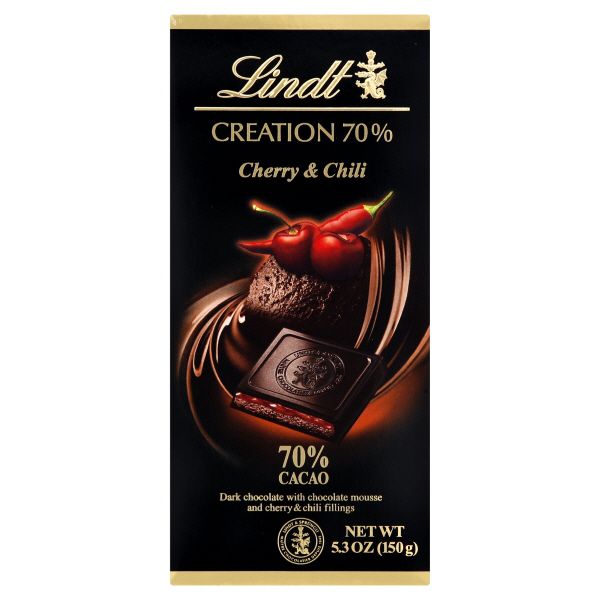Lindt Creation 70 Chocolate, Dark, Cherry & Chili, 5.3 oz (150 g