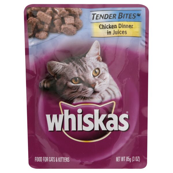 Whiskas Tender Bites Food for Cats & Kittens, Chicken Dinner in Juices, 3 oz (85 g) at Kmart.com