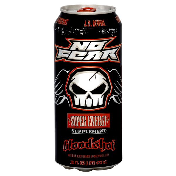 Sobe No Fear Super Energy, Bloodshot, 16 fl oz (1 pt) 473 ml