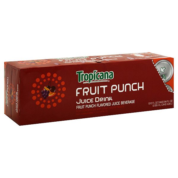 Tropicana Juice Drink Fruit Punch 12 12 Fl Oz 355 Ml Cans 144 033W255142140001P Tropicana 25514214