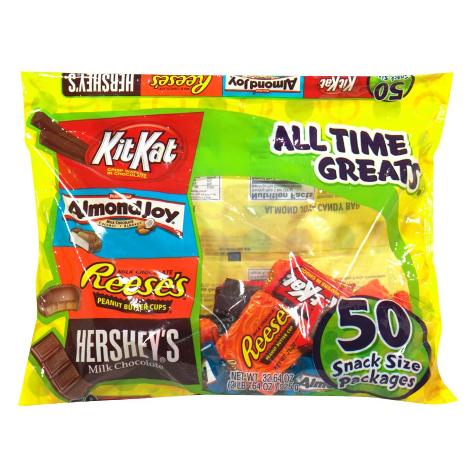Hershey's All Time Greats Snack Size, 50 packages [32.64 oz (2 lb .64 oz) 925 g] at Kmart.com