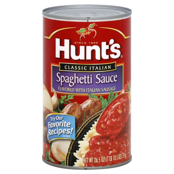 Hunt's Classic Italian Spaghetti Sauce, Italian Sausage, 26.5 oz (1 lb 10.5 oz) 751 g at Kmart.com