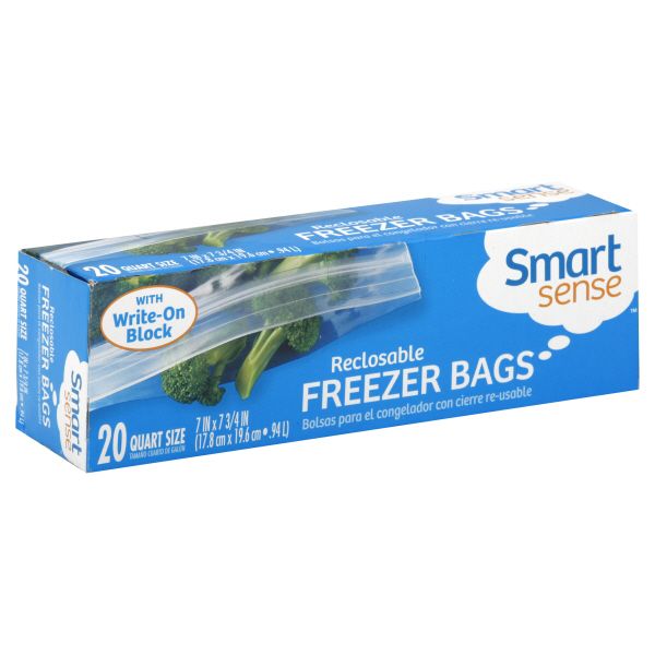 Smart Sense Freezer Bags, Reclosable, Quart Size, 20 bags at Kmart.com