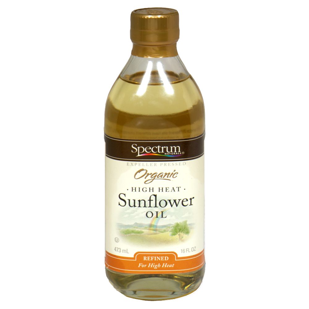 Spectrum Naturals Sunflower Oil, Organic, High Heat, 16 fl oz (473 ml)  (Box of 6)