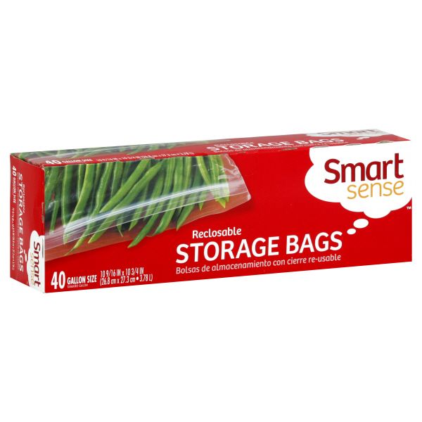 Smart Sense Storage Bags, Reclosable, Gallon Size, 40 bags at Kmart.com