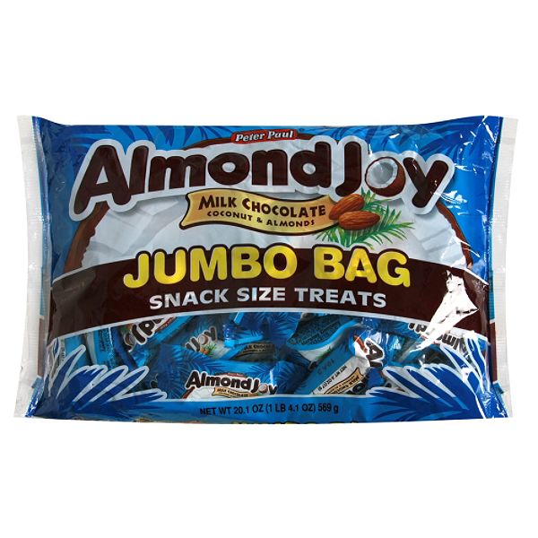 Almond Joy Bars, Snack Size Treats, Jumbo Bag, 20.1 Oz (1 Lb 4.1 Oz) 89389211