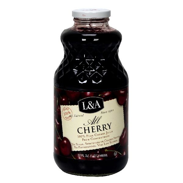 L&A Juice, All Cherry, 32 fl oz (1 qt) 946 ml Pack of 12