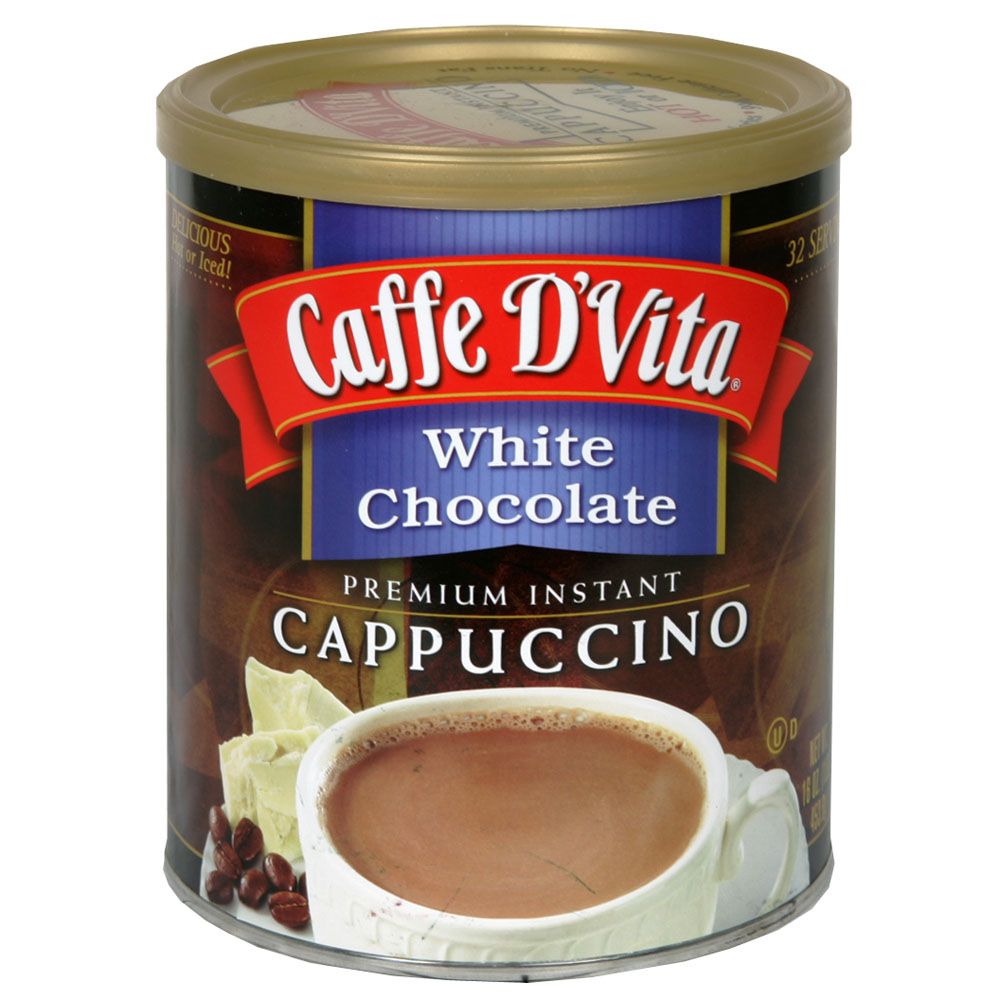 Caffe D'Vita Cappuccino, Premium Instant, White Chocolate, 16 oz (1 lb) 453.6 g Pack of 6