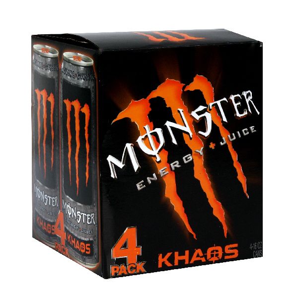 Monster Energy Drink, Khaos, 4-16 oz cans