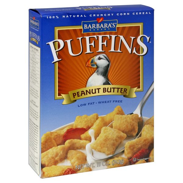 Barbara's Bakery Puffins Cereal, Peanut Butter, 11 oz (312 g) Pack of 6