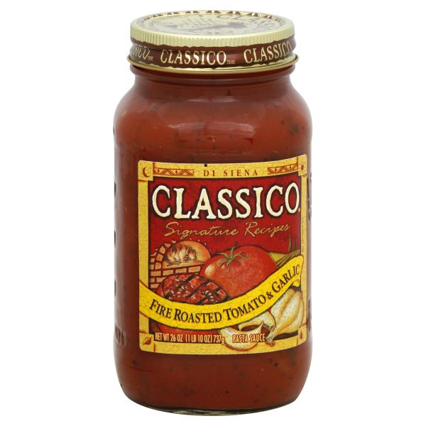 Classico Signature Recipes Pasta Sauce, Fire Roasted Tomato & Garlic, 26 oz (1 lb 10 oz) 737 g Pack of 8