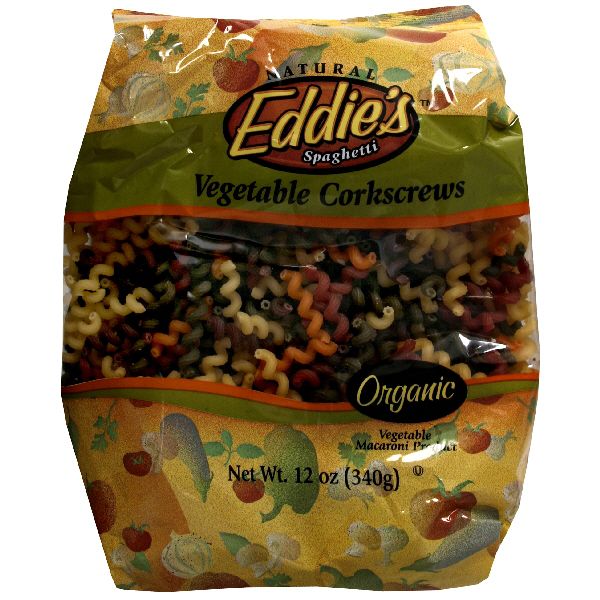 Eddie's Spaghetti Vegetable Corkscrews, 12 oz (340 g) Pack of 12
