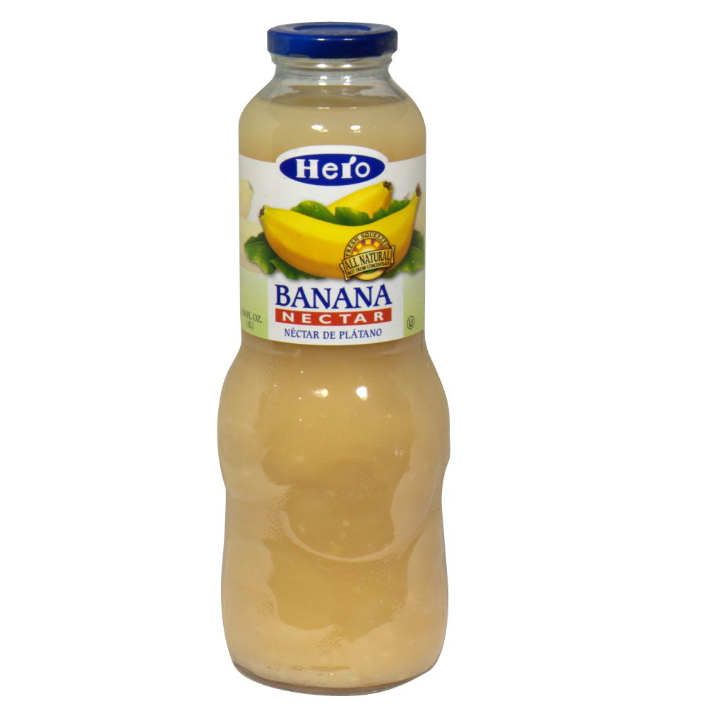 Hero Banana Nectar, 33.8 fl oz (1 lt) Pack of 6