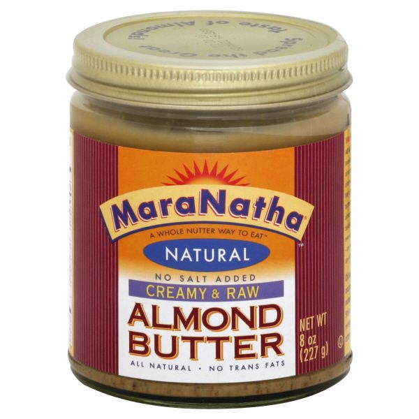 MaraNatha Natural Almond Butter, Creamy & Raw, 8 oz (227 g) pack of 6