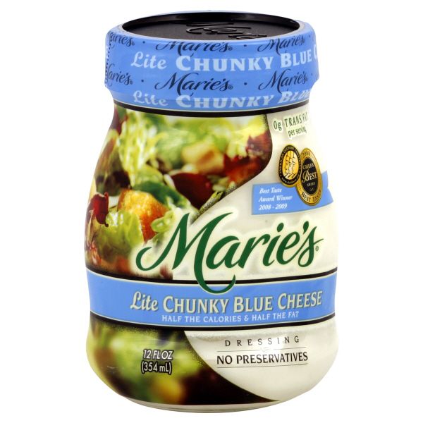 Marie's Dressing, Chunky Blue Cheese, Lite, 12 fl oz (354 ml) pack of 6