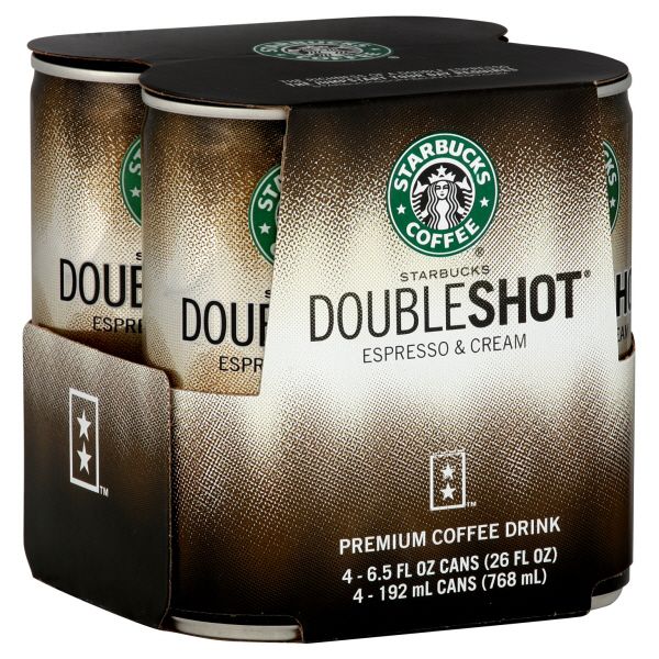 Starbucks Coffee Doubleshot Coffee Drink, Premium, Espresso & Cream, 4 - 6.5 fl oz (192 ml) cans [26 fl oz (768 ml)]
