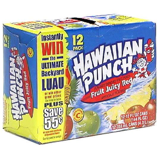 Hawaiian Punch Fruit Punch, Fruit Juicy Red, 12 - 12 fl oz (144 fl oz) cans