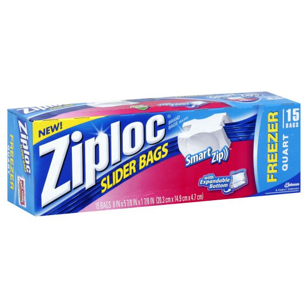 Ziploc Freezer Bags, Slider, Quart, 15 bags at Kmart.com