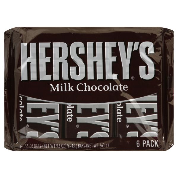 Hershey's Milk Chocolate Bars, 6 - 1.55 oz (43 g) bars [9.3 oz (263 g)]