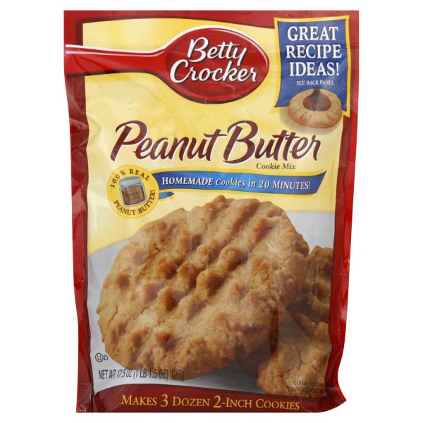 Betty Crocker Cookie Mix, Peanut Butter, 17.5 oz (1 lb 1.5 oz) 496 g