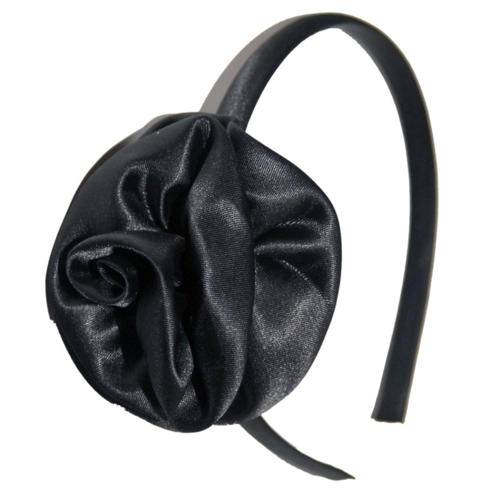 LuLu Satin Headband with Rose