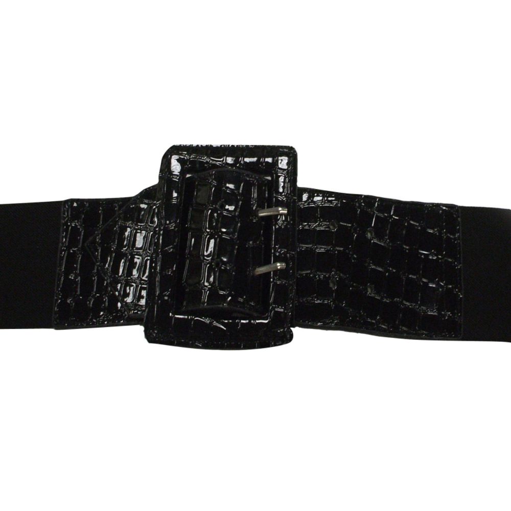 Aimee Lynn Patent Croco Stretch Belt