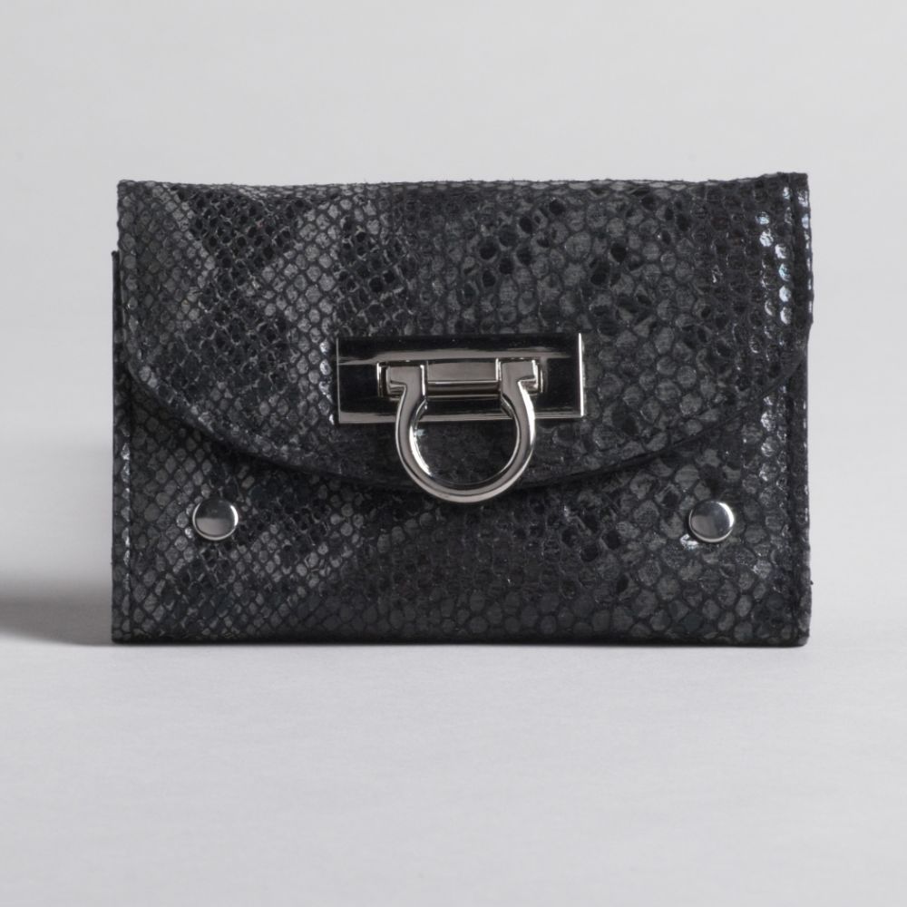 Kardashian Kollection Small Snake Print Tab Wallet