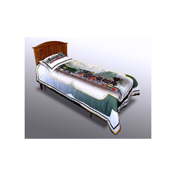 Train Twin Bedding Set with 300 Thread Count Sheet Set - Green 