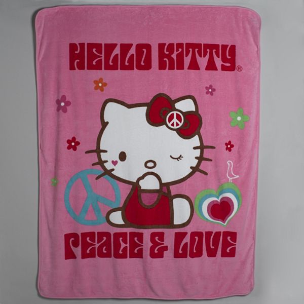 Peace Signs Micro Raschel Blanket