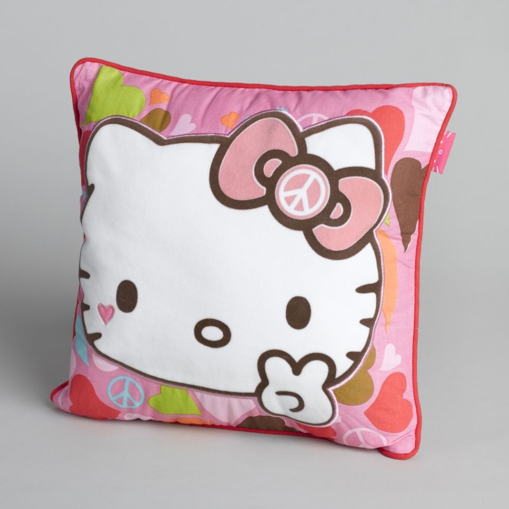 Hello Kitty Peace Signs Decorative Pillow